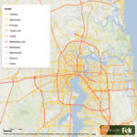 Roads In The City Of Jacksonville, Florida Throughout Road Map Of Jacksonville Florida