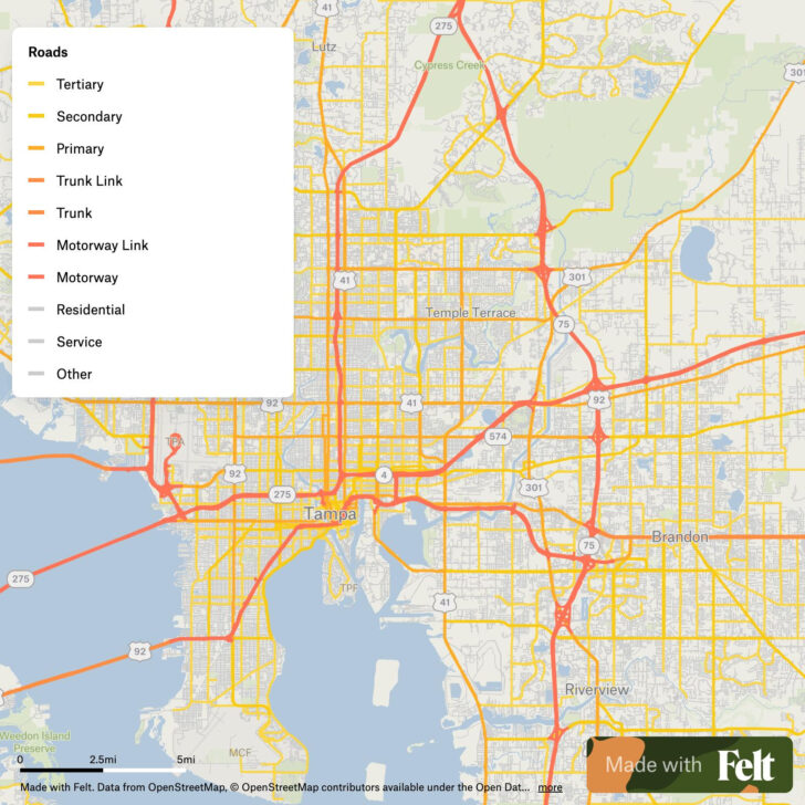 Map of Toll Roads in Tampa Florida