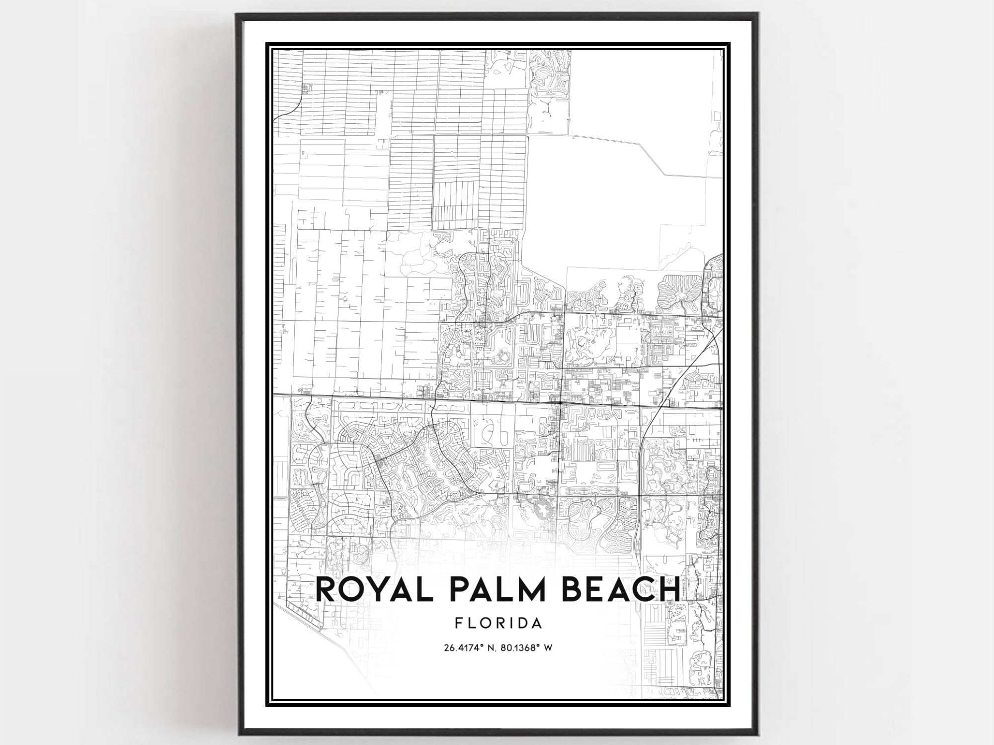 Royal Palm Beach Map Print, Royal Palm Beach Map Poster Wall Art within Map of Royal Palm Beach Florida
