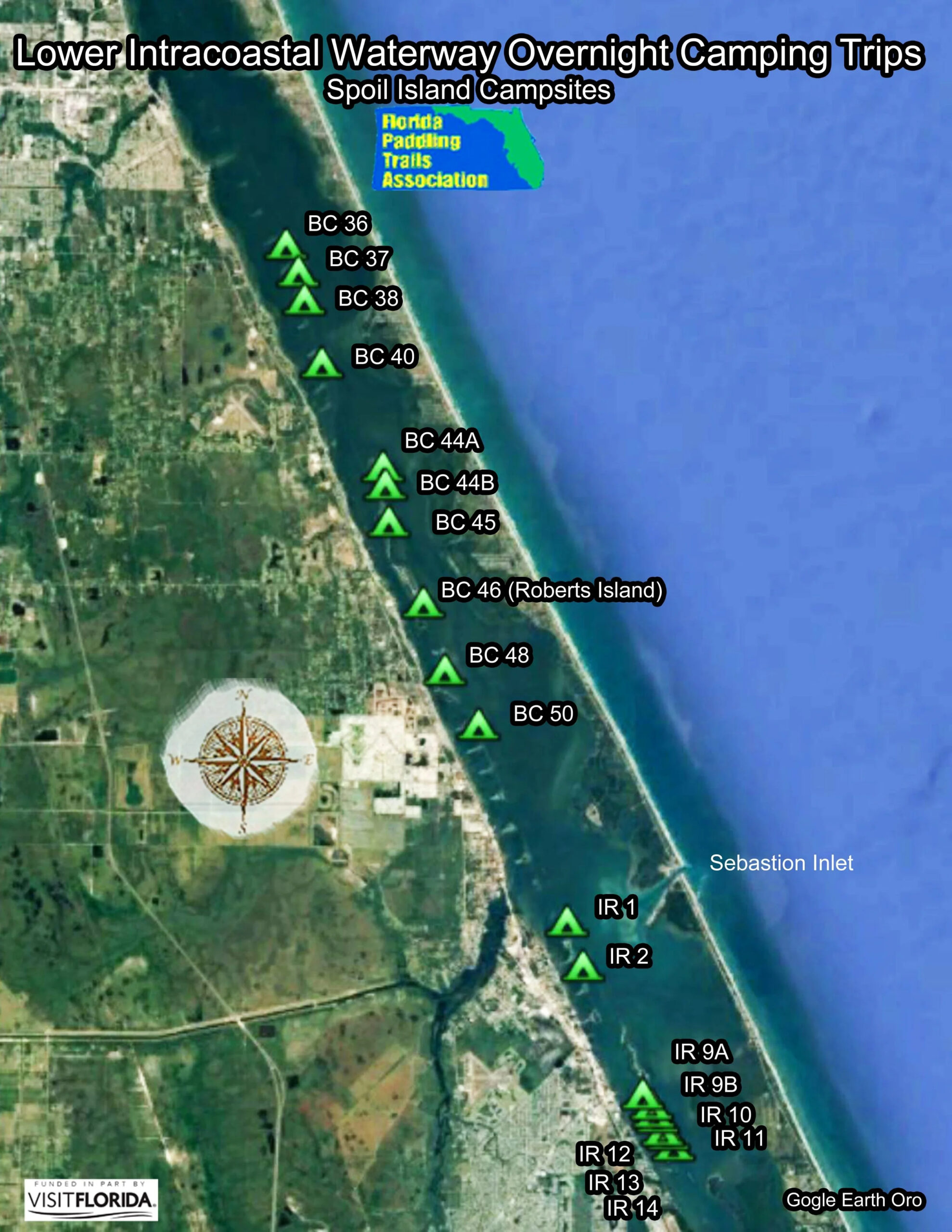 S22Licw Day Paddles &amp;amp; Overnight Camping Trips — Florida Paddling for Map Of Intracoastal Waterway In Florida