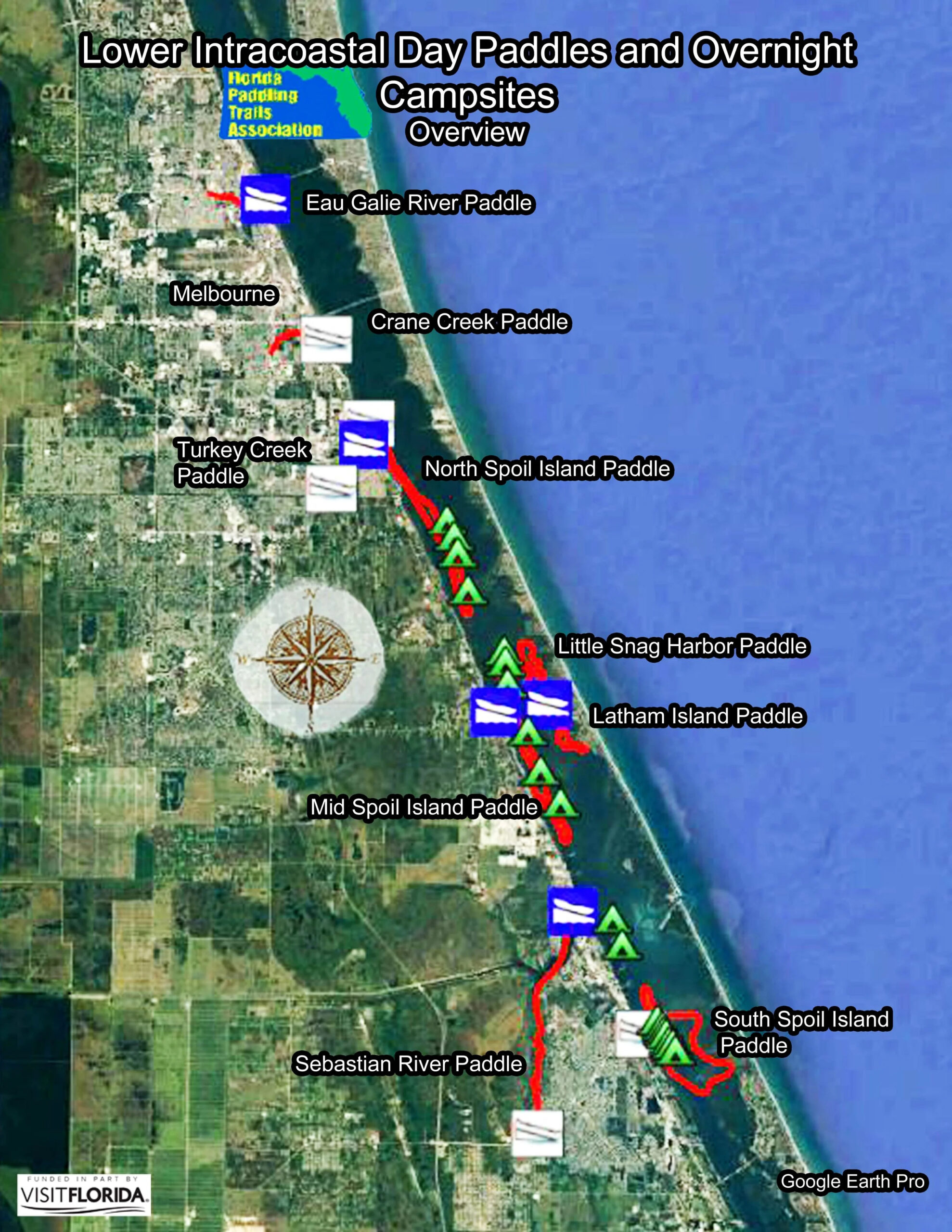 S22Licw Day Paddles &amp;amp; Overnight Camping Trips — Florida Paddling with Map of Intracoastal Waterway in Florida