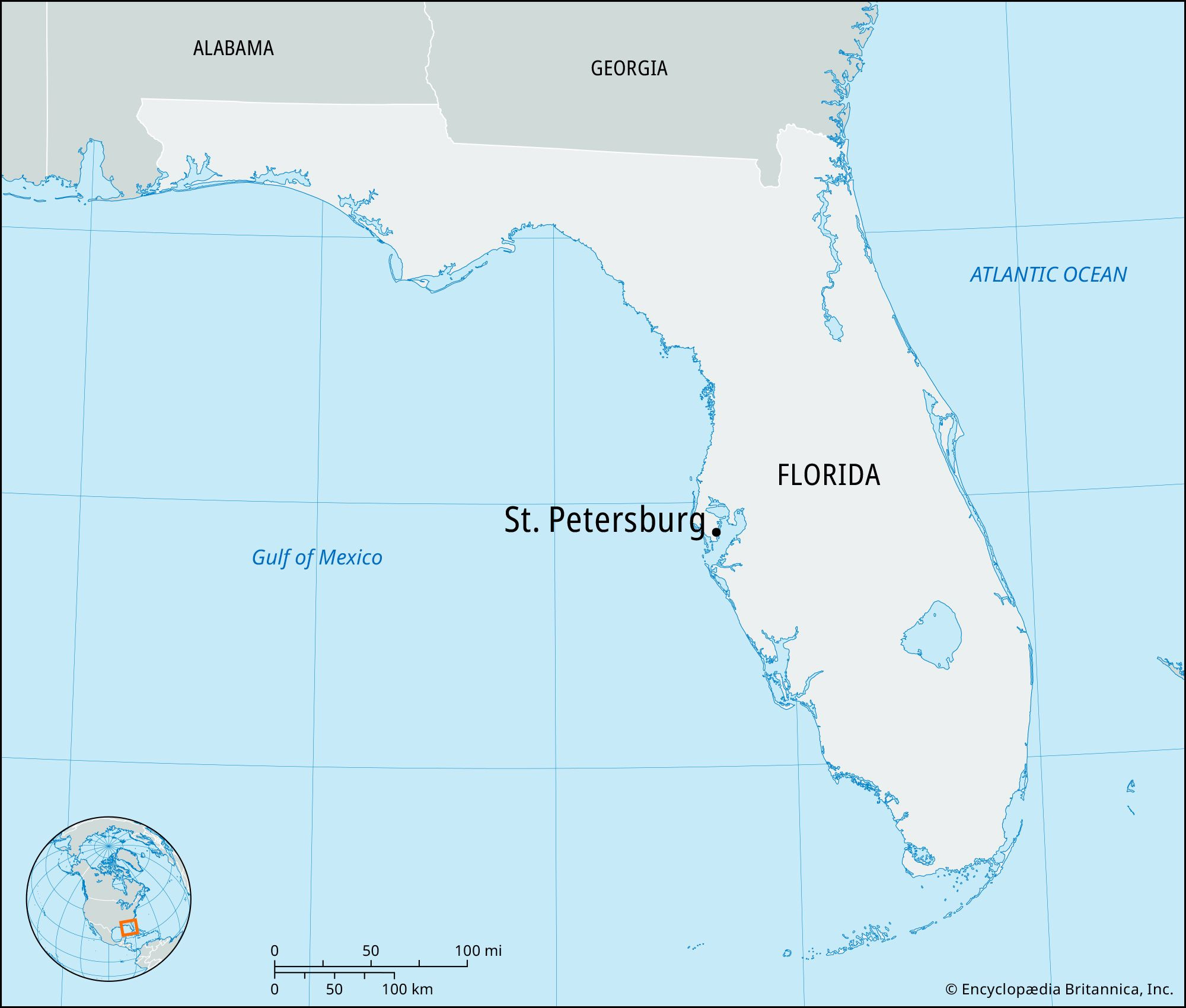 Saint Petersburg | Florida, History, Map, &amp;amp; Facts | Britannica in Map Of Florida With St Petersburg