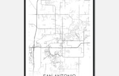 San Antonio Florida Map Poster, Modern Home Decor Wall Art Print - Custom  Maps &amp; Posters pertaining to Map of San Antonio Florida