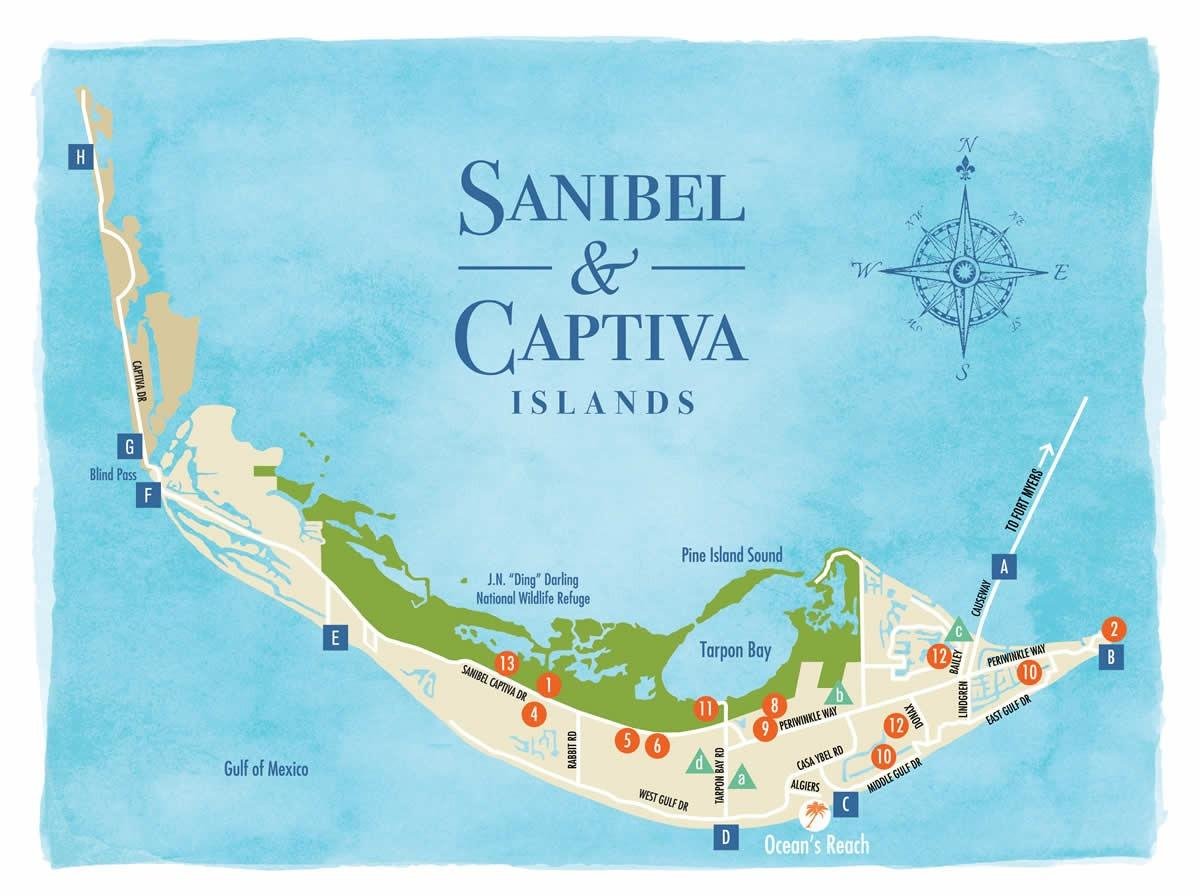 Sanibel-Captiva Island Map | Beaches, Attractions &amp;amp; More regarding Map of Florida Captiva Island