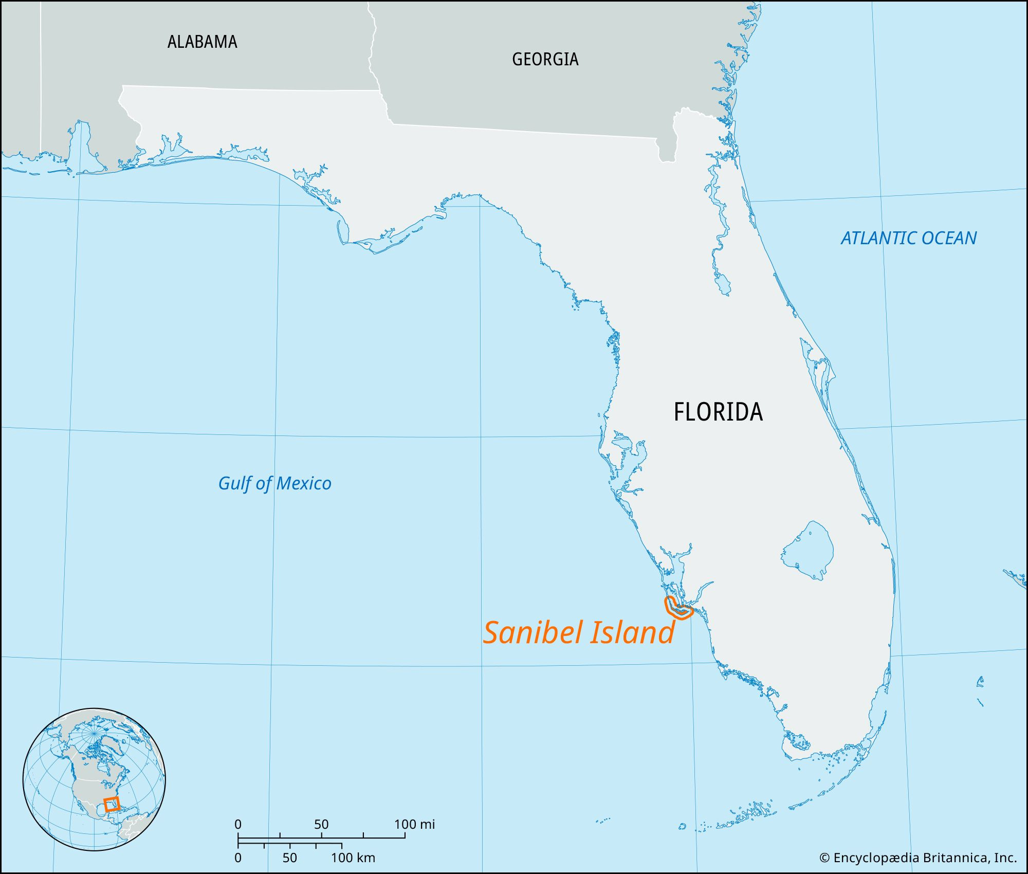 Sanibel Island | Florida, Map, &amp;amp; History | Britannica pertaining to Map of Sanibel Island in Florida