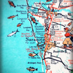 Sarasota Bradenton Retro Beach Map Print Funky Vintage Turquoise Photo Of  Florida West Coast   Etsy.de Throughout Map Of Florida With Bradenton