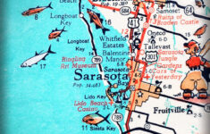Sarasota Bradenton Retro Beach Map Print Funky Vintage Turquoise within Detailed Map Of West Coast Florida