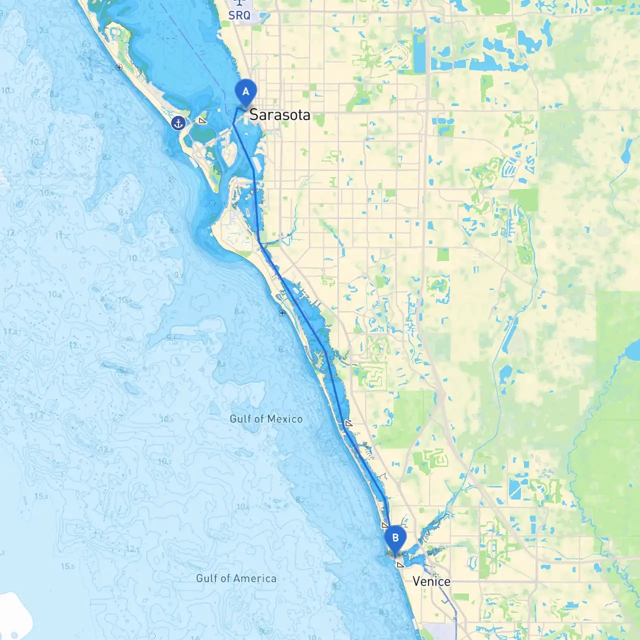 Sarasota To Veniceboat - Savvy Navvy Smart Routing with regard to Google Map Of Venice Florida
