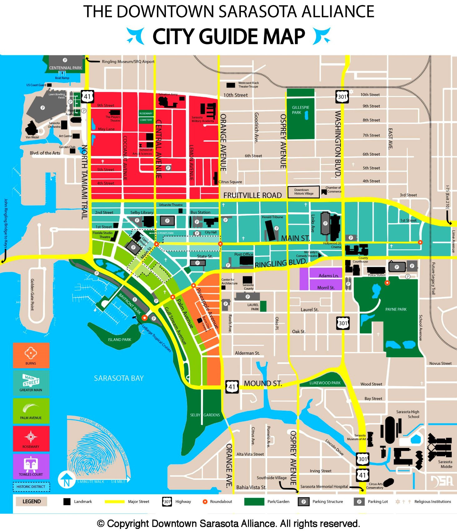 Sarasota Tourist Map - Ontheworldmap in City Map Of Sarasota Florida