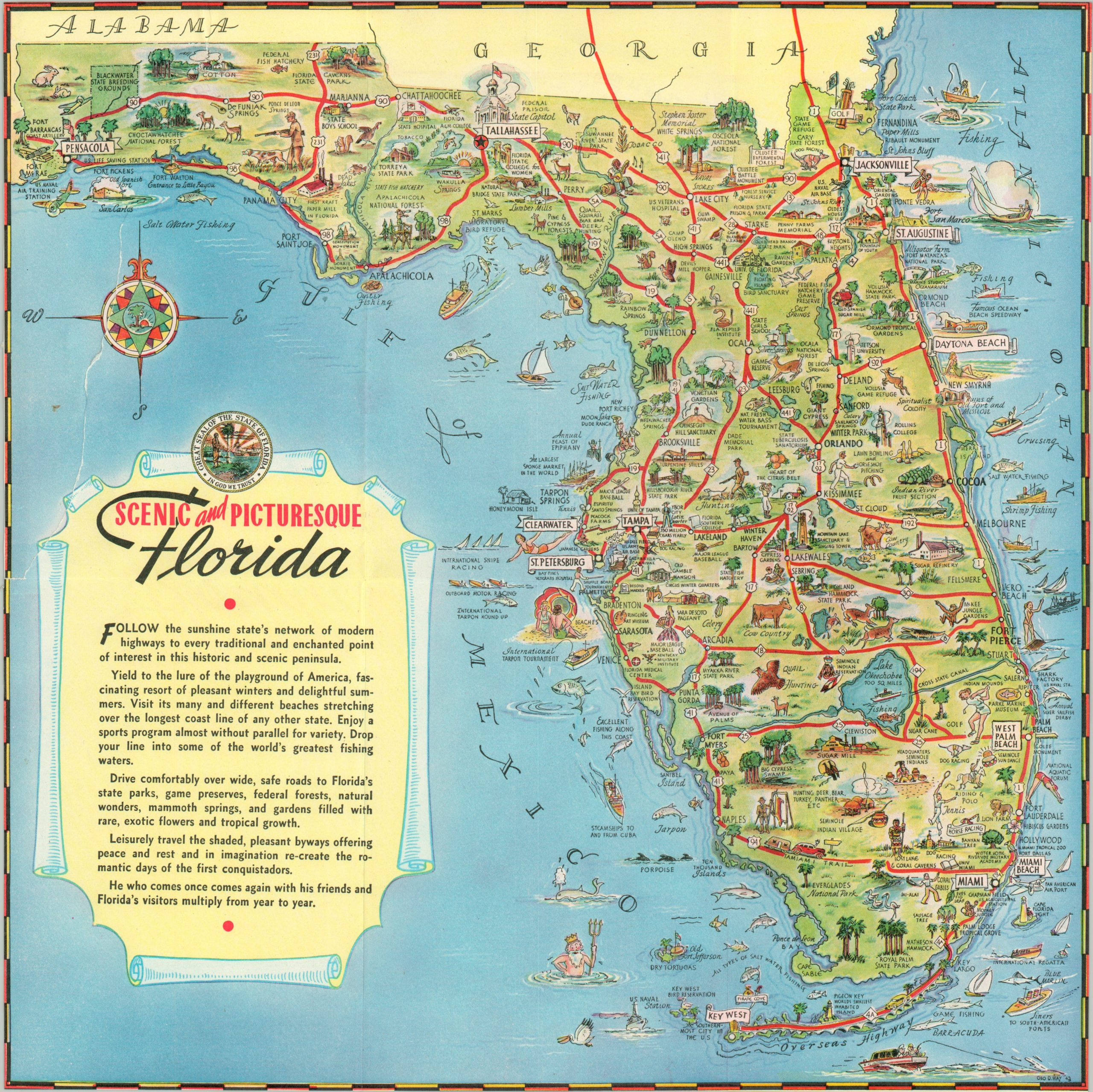 Scenic And Picturesque Florida pertaining to Tourist Map Of Florida East Coast