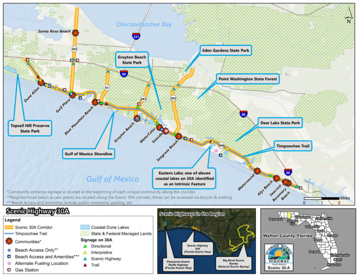 Map of 30a in Florida