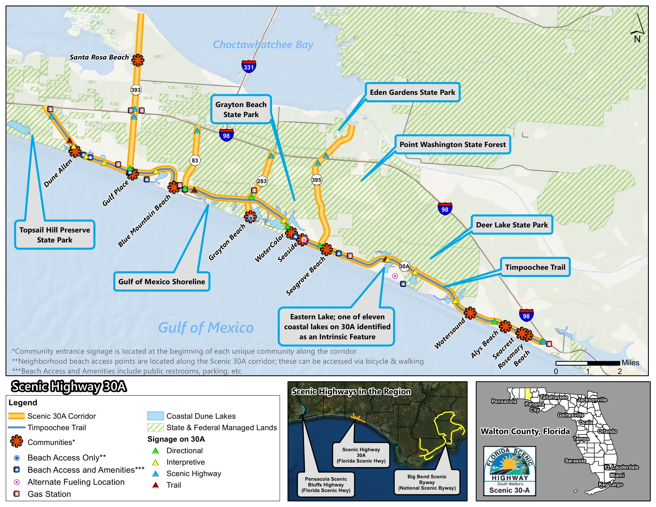 Scenic Highway 30A - Map | America&amp;#039;S Byways with regard to Map of 30a in Florida
