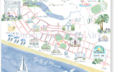 Seaside Florida Watercolor Map Art Print: South Walton Beach House within Map Of Watercolor And Seaside Florida