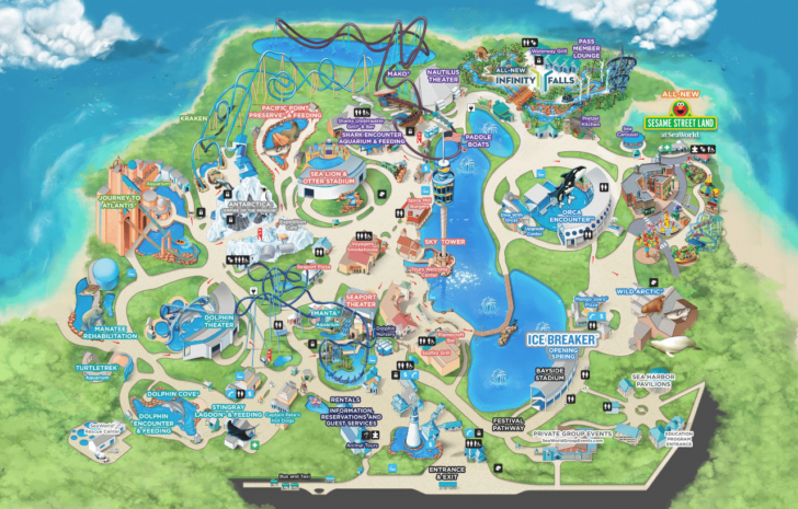 Map of Seaworld Orlando Florida