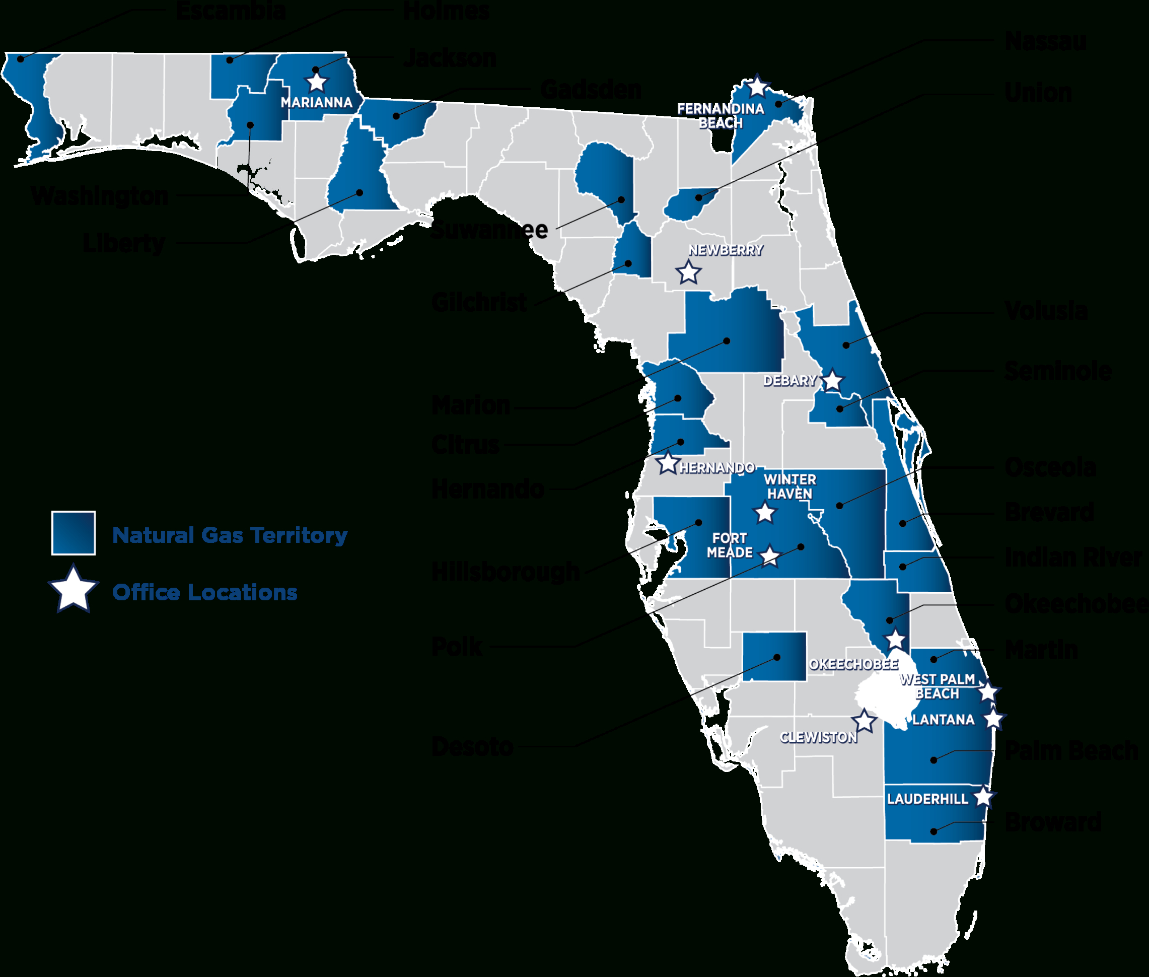 Service Areas - Florida Public Utilities throughout Map Of Florida Electric Utilities