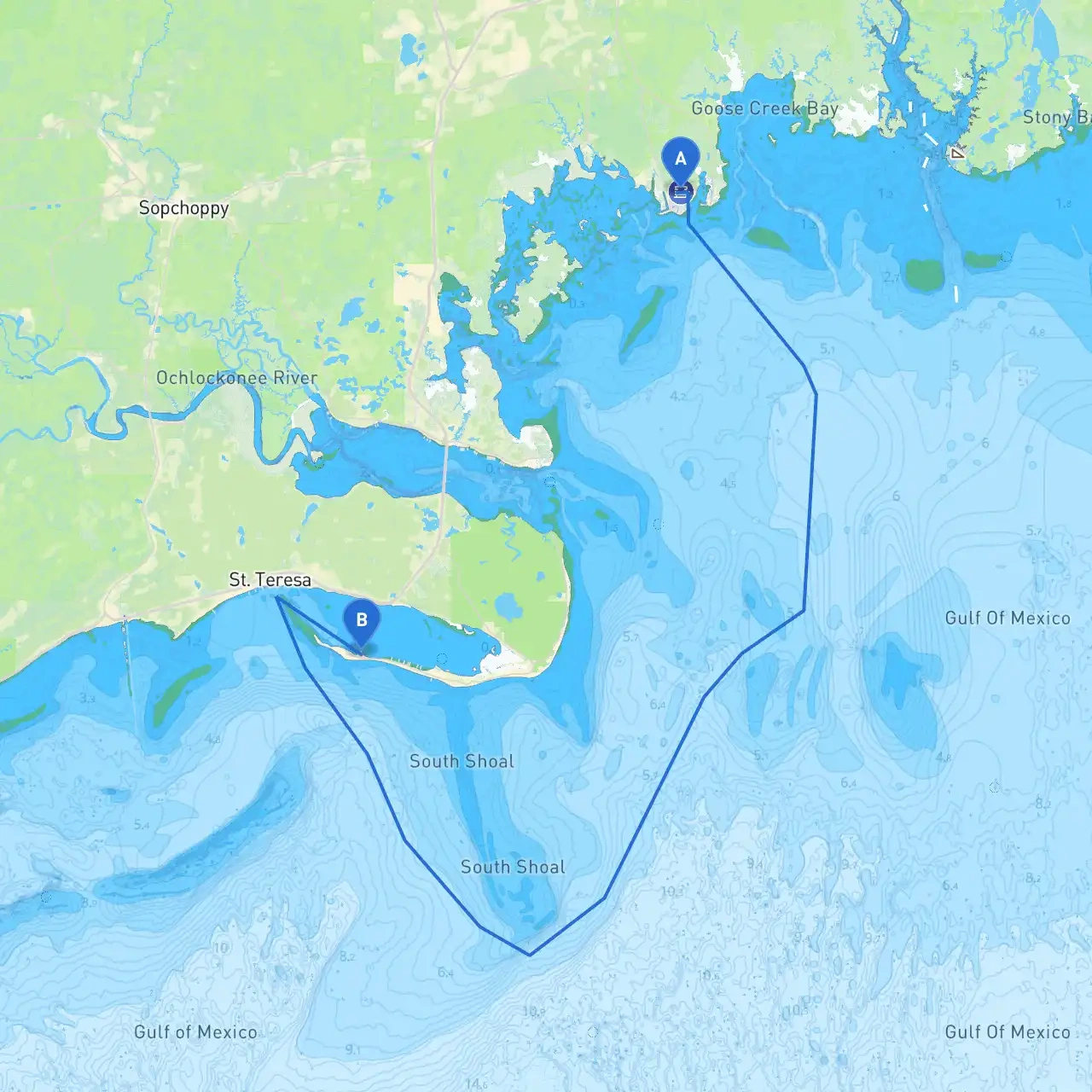 Shell Point To Alligator Pointboat - Savvy Navvy Smart Routing for Map of Alligator Point Florida