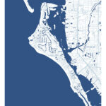 Siesta Key Florida Map   Pittsburgh Map Company   Etsy Throughout Map Of Siesta Key Beach Florida