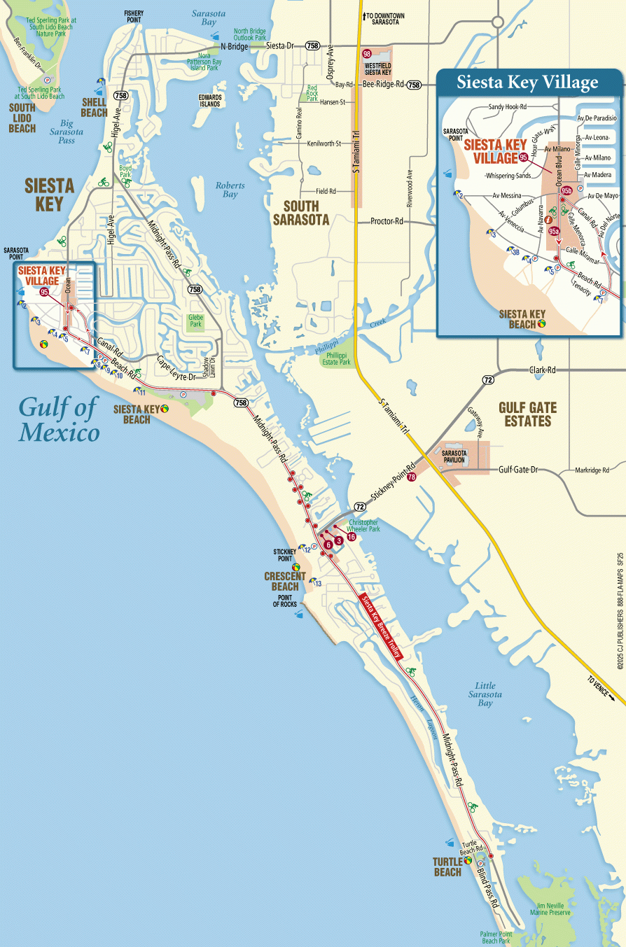 Siesta Key Map - Interactive Map Of Siesta Key Florida inside Map of Siesta Key Beach Florida