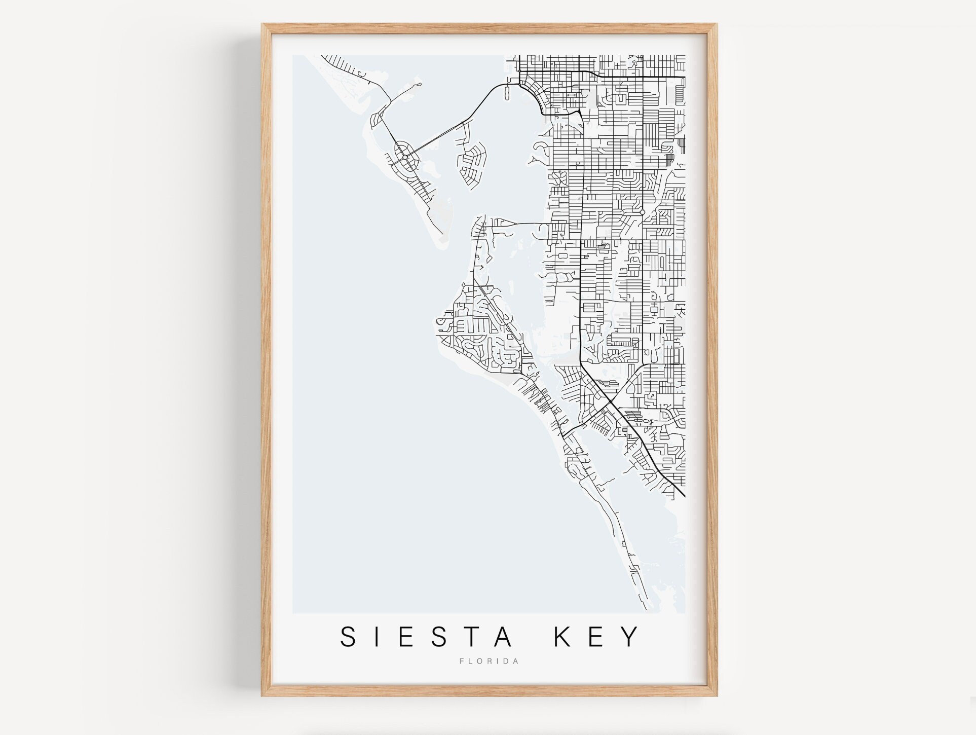 Siesta Key Map Print, Florida Map Print, Siesta Key Florida Poster throughout Map of Florida Siesta Key