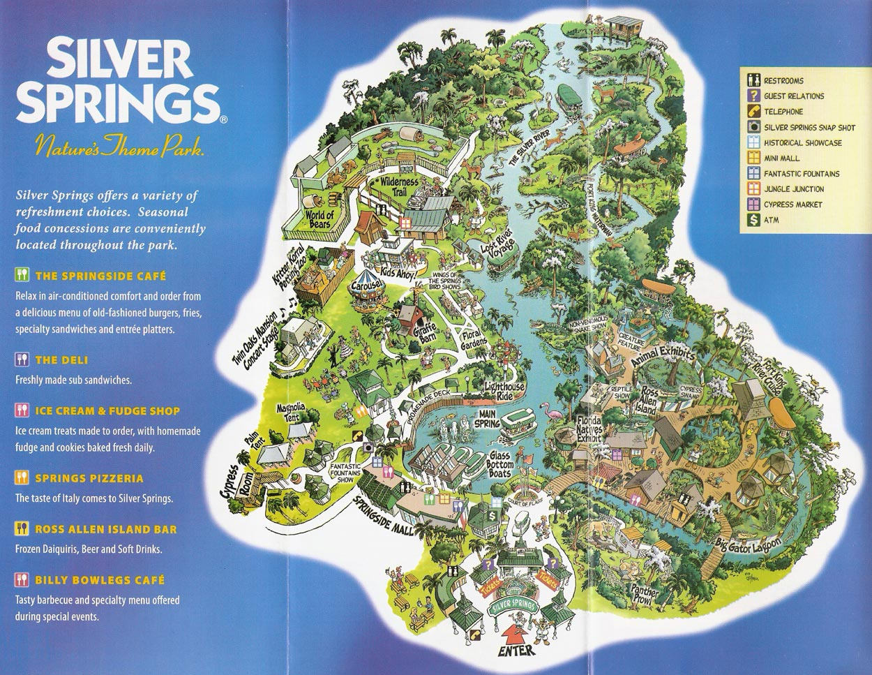 Silver Springs Map And Brochure (1958 - 2011) | Themeparkbrochures throughout Map Of Silver Springs Florida