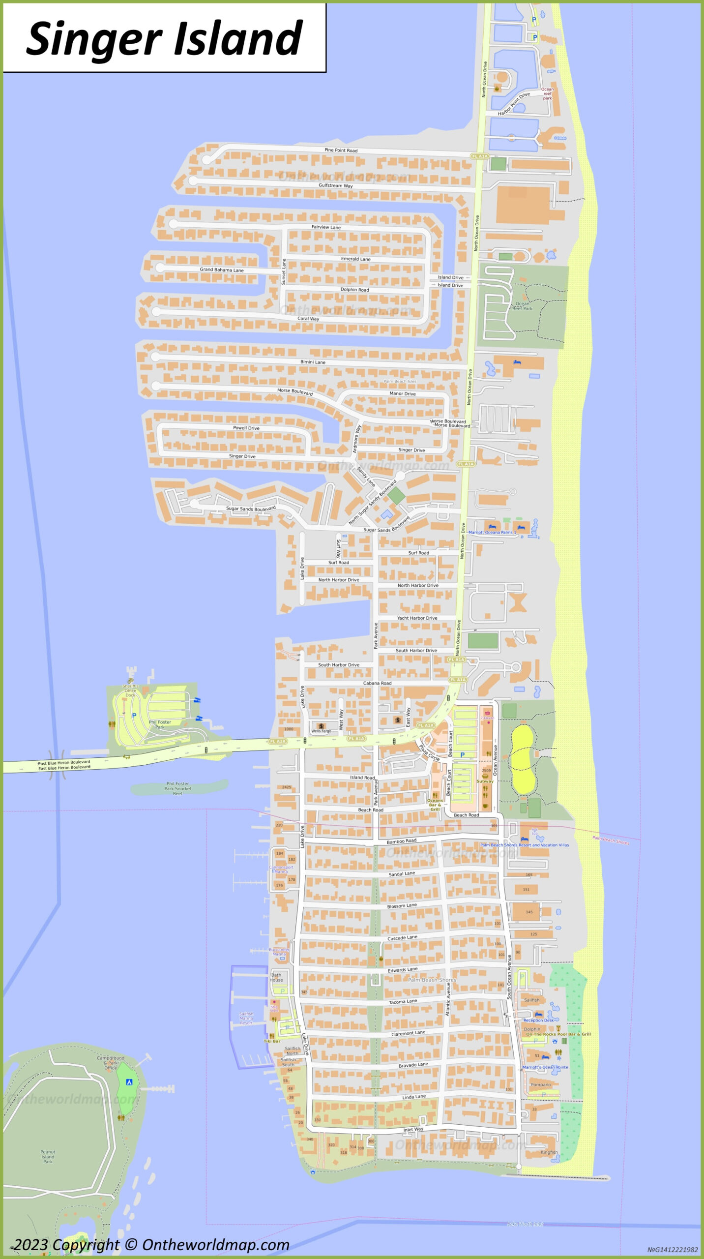 Singer Island Map | Florida, U.s. | Detailed Maps Of Singer Island regarding Map Of Singer Island Florida