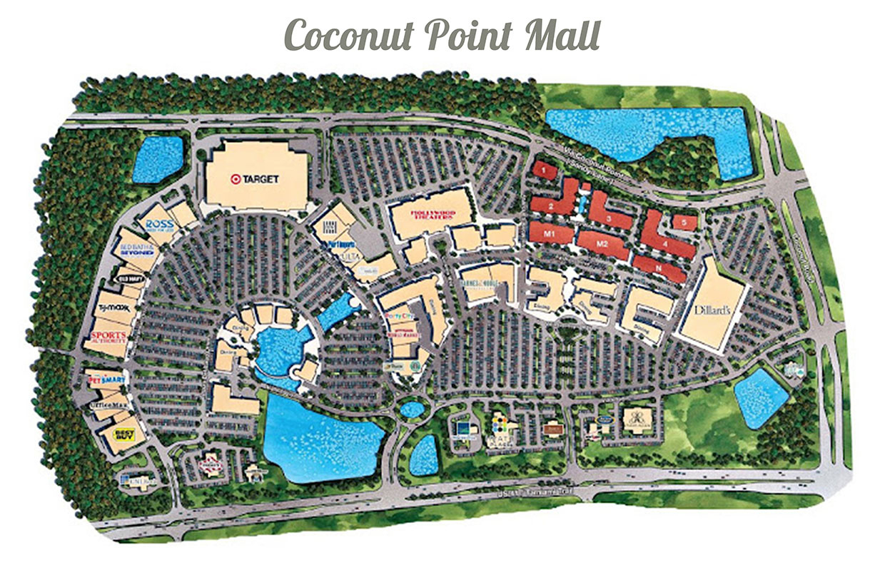 Site Maps - Coconut Point Listings in Map of Coconut Point Mall Estero Florida