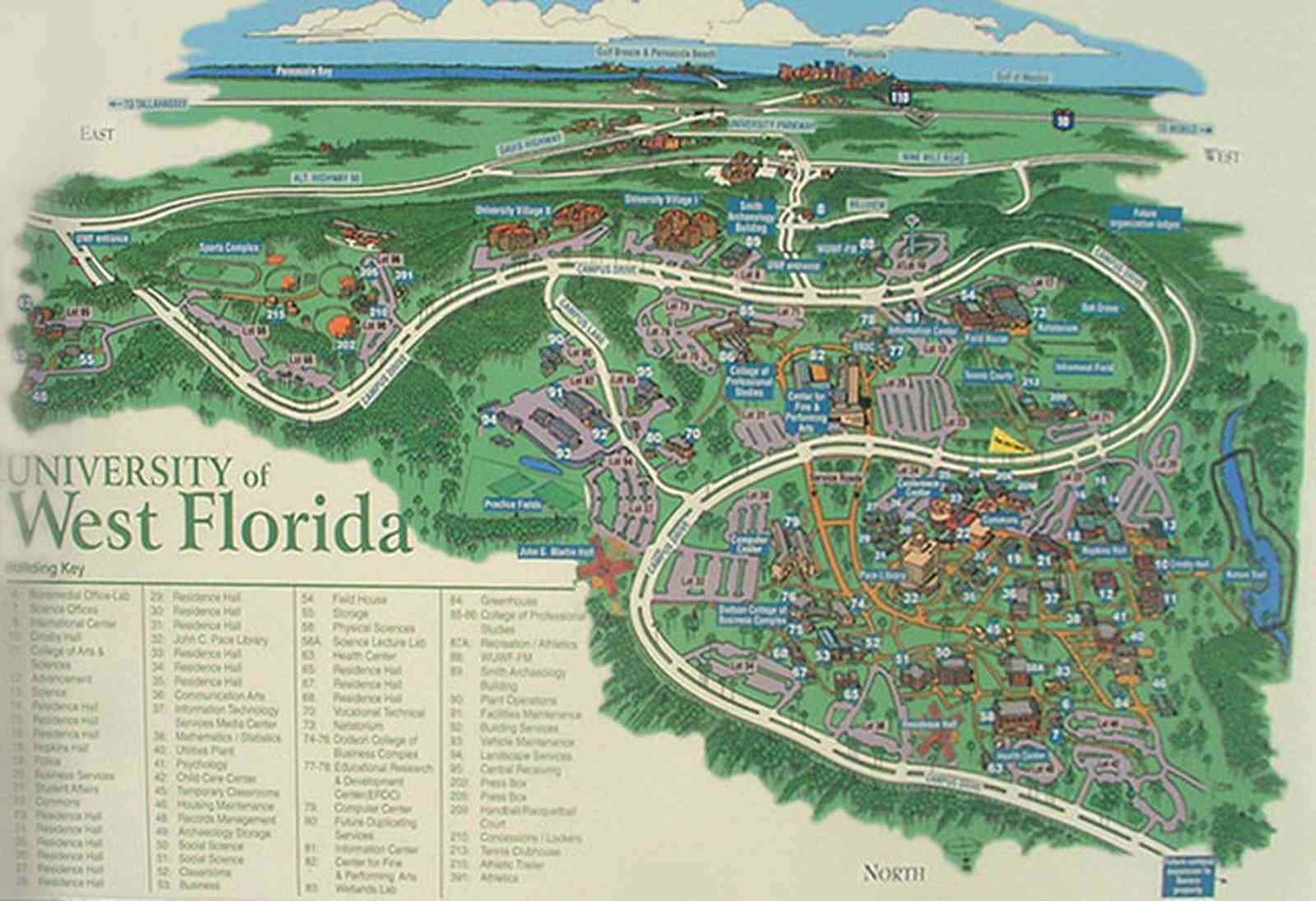 Slideshow University Of West Florida: Campus within The University Of West Florida On Map