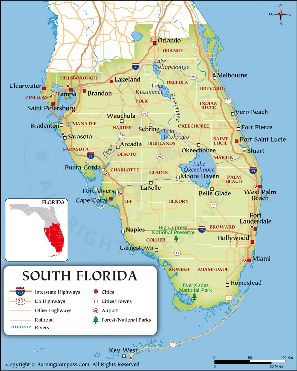 South Florida Map, Map Of South Florida with Map Of Southern Florida Counties