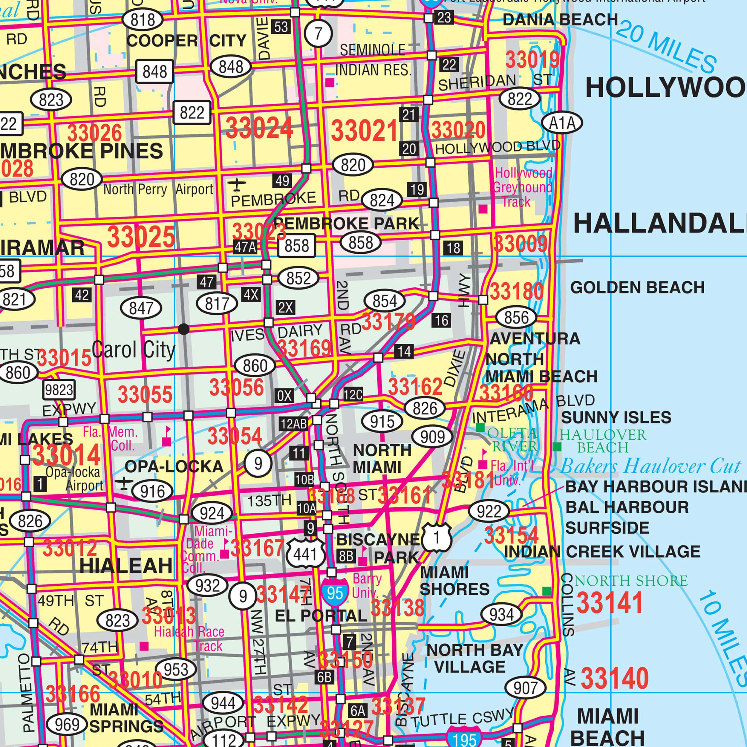 Southeast Florida Regional Wall Mapkappa - The Map Shop inside East Coast Map Of South Florida