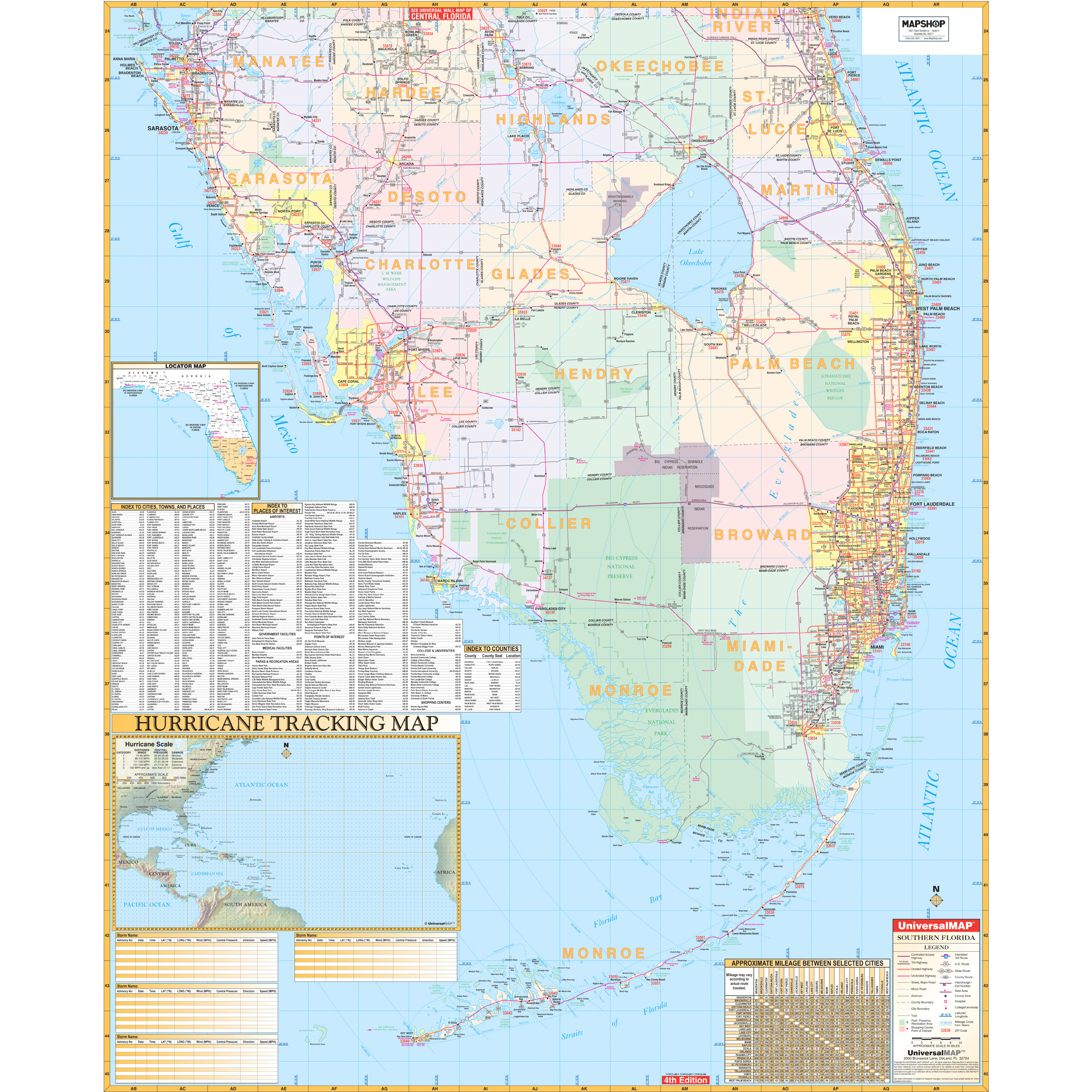 Southern Florida Regional Wall Mapkappa - The Map Shop within Map Of South Florida