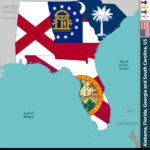 Southern Us States   Alabama, Florida, Georgia & S Pertaining To Map Of Florida And Georgia USA