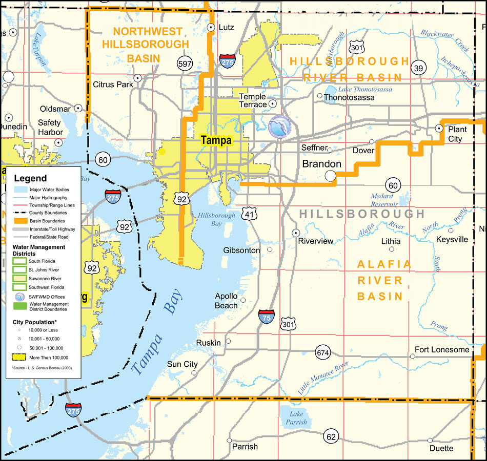 Southwest Florida Water Management District- Hillsborough County intended for Map Of Florida Hillsborough County