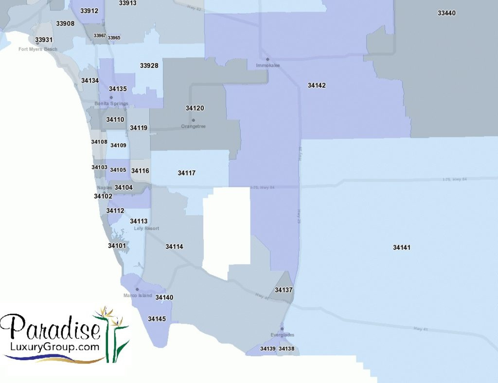Southwest Florida Zip Codes regarding Map of Naples Florida with Zip Codes