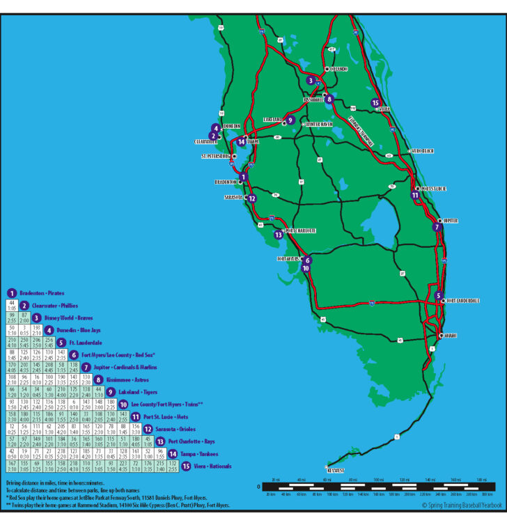 Map of Florida Spring Training