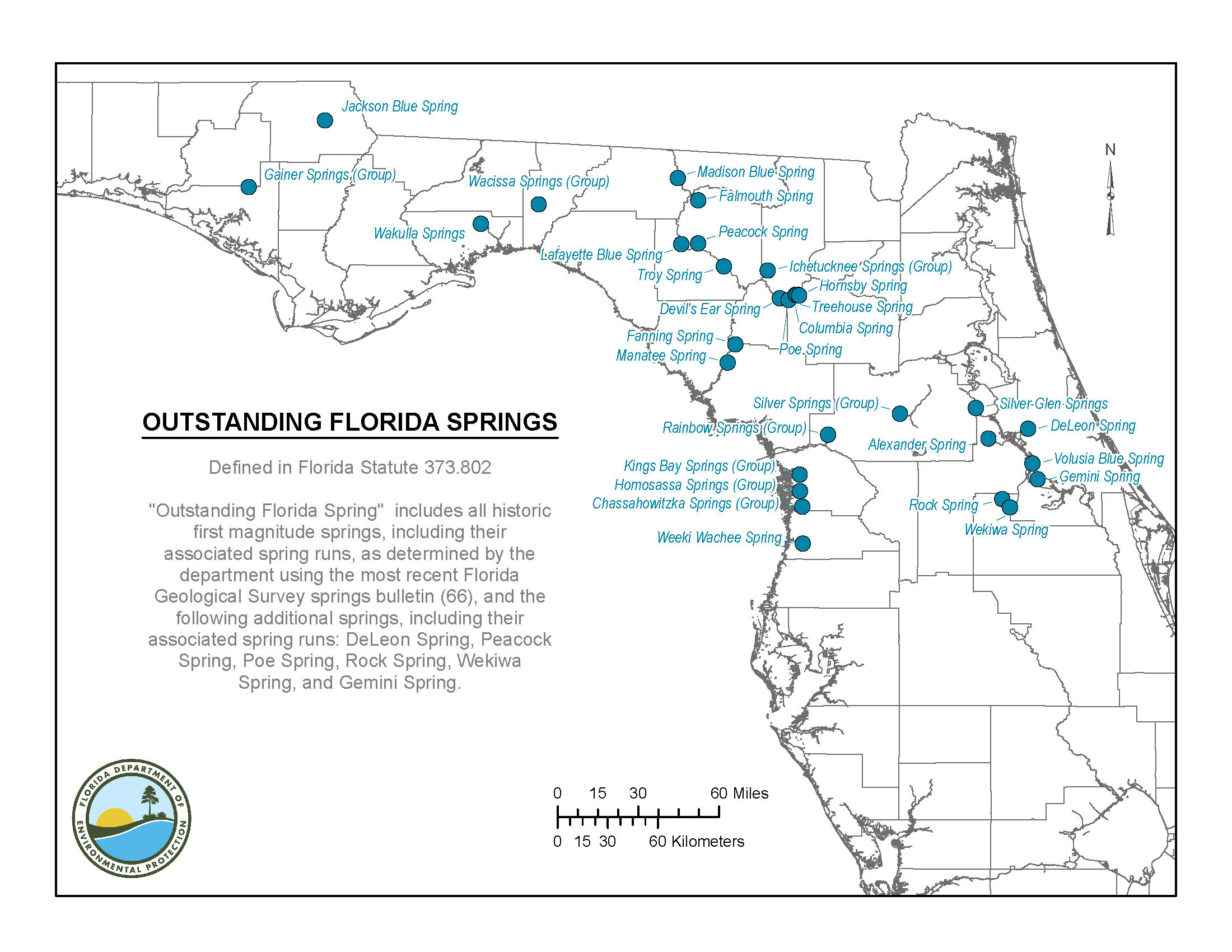 Springs | Florida Department Of Environmental Protection pertaining to Map of Florida Natural Springs