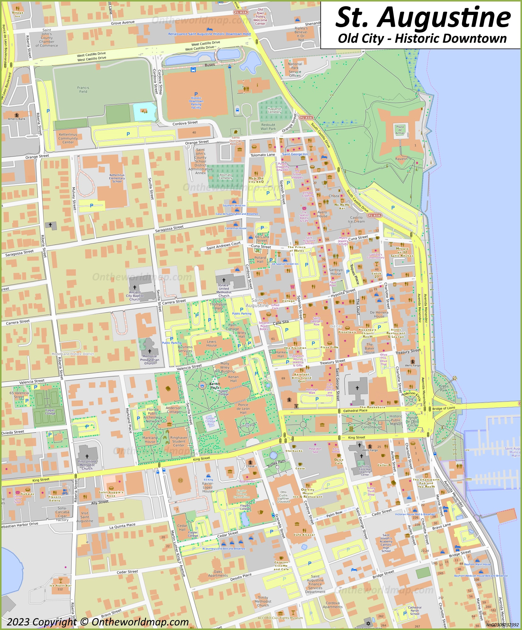St. Augustine Map | Florida, U.s. | Discover St. Augustine With regarding Map of Hotels in St Augustine Florida
