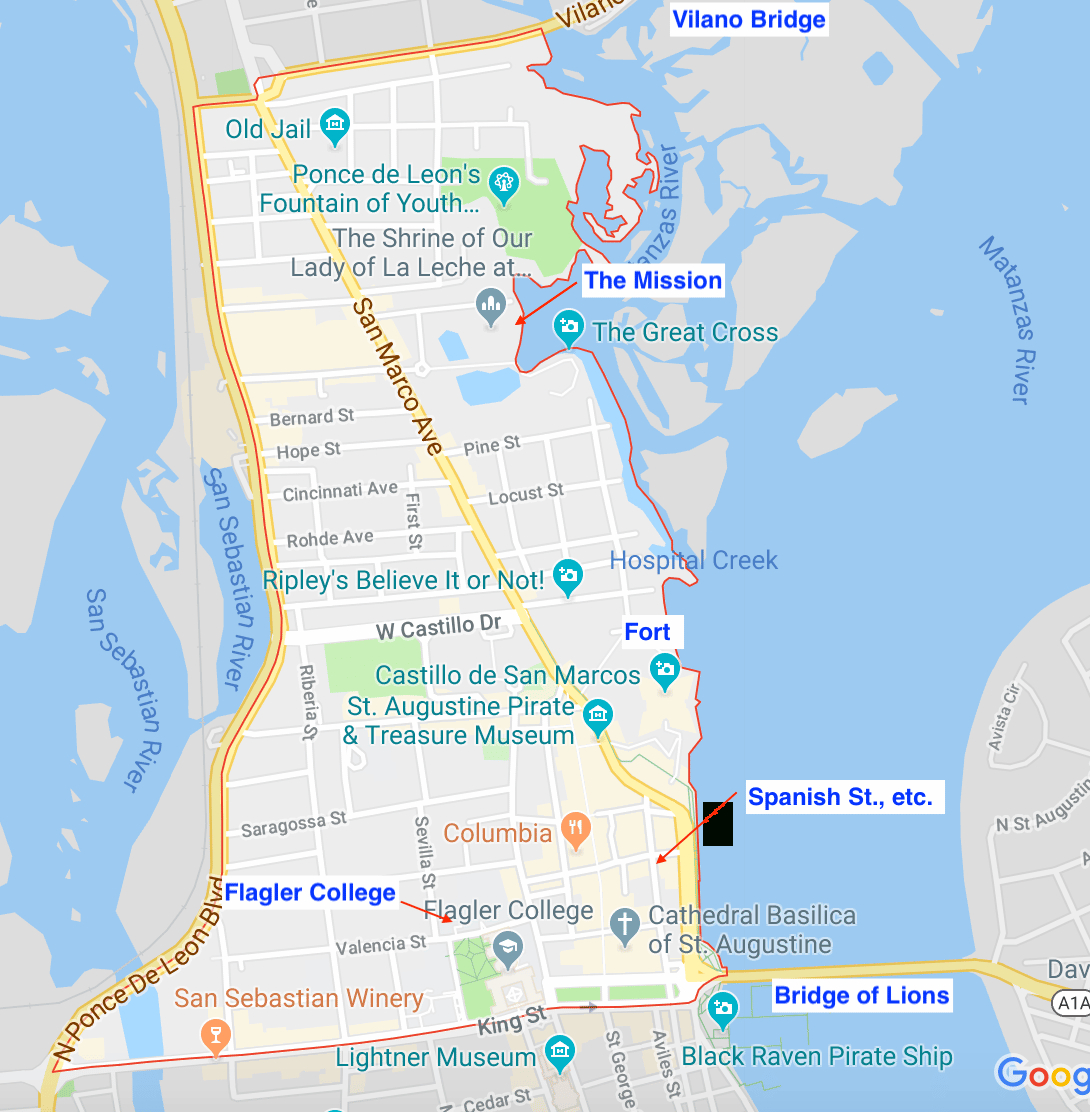 St. Augustine &amp;#039;Runseeing&amp;#039; Tour - Great Runs for Map Of St Augustine Florida Historic District