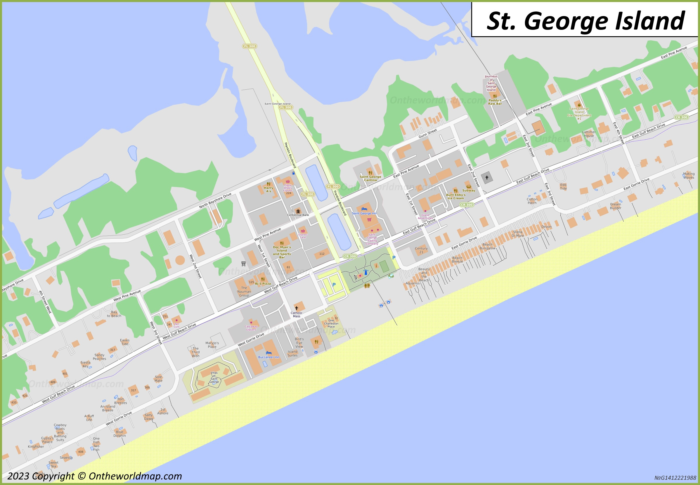 St. George Island Map | Florida, U.s. | Detailed Maps Of St with regard to Map of St George Florida