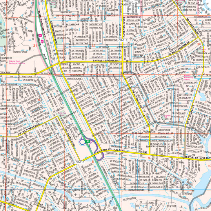 Map of Florida Port St Lucie