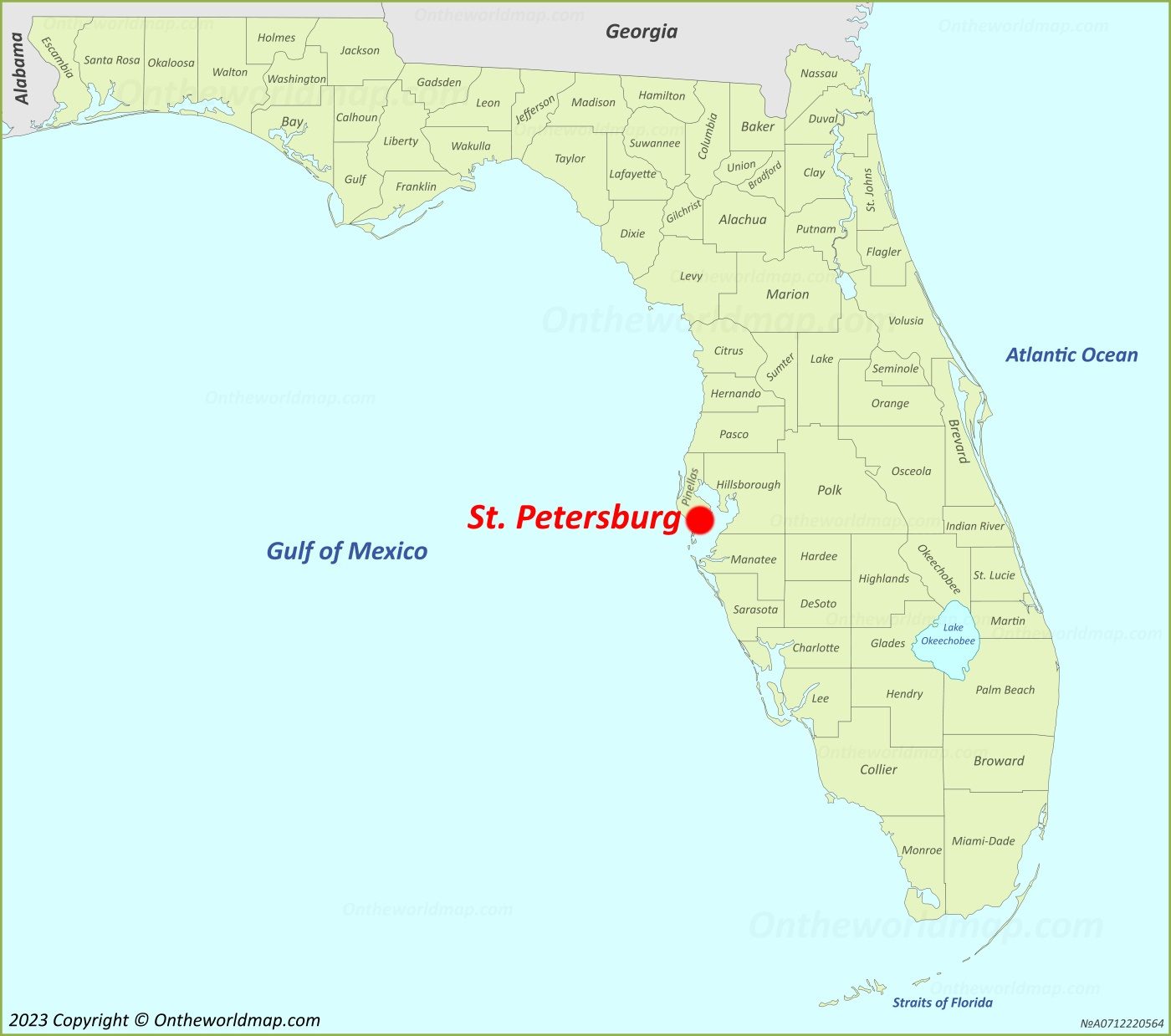 St. Petersburg Location On The Florida Map - Ontheworldmap pertaining to Map of Florida with St Petersburg