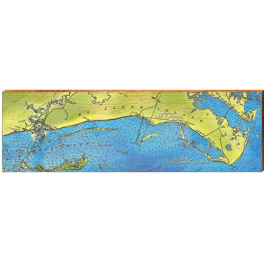 St. Teresa &amp;amp; Alligator Point, Florida Karte | Wand-Kunstdruck Auf with Map Of Alligator Point Florida