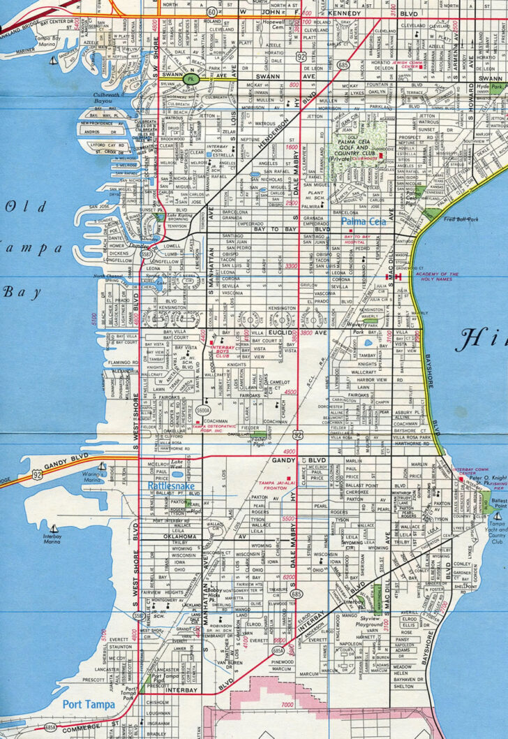 Map of South Tampa Florida