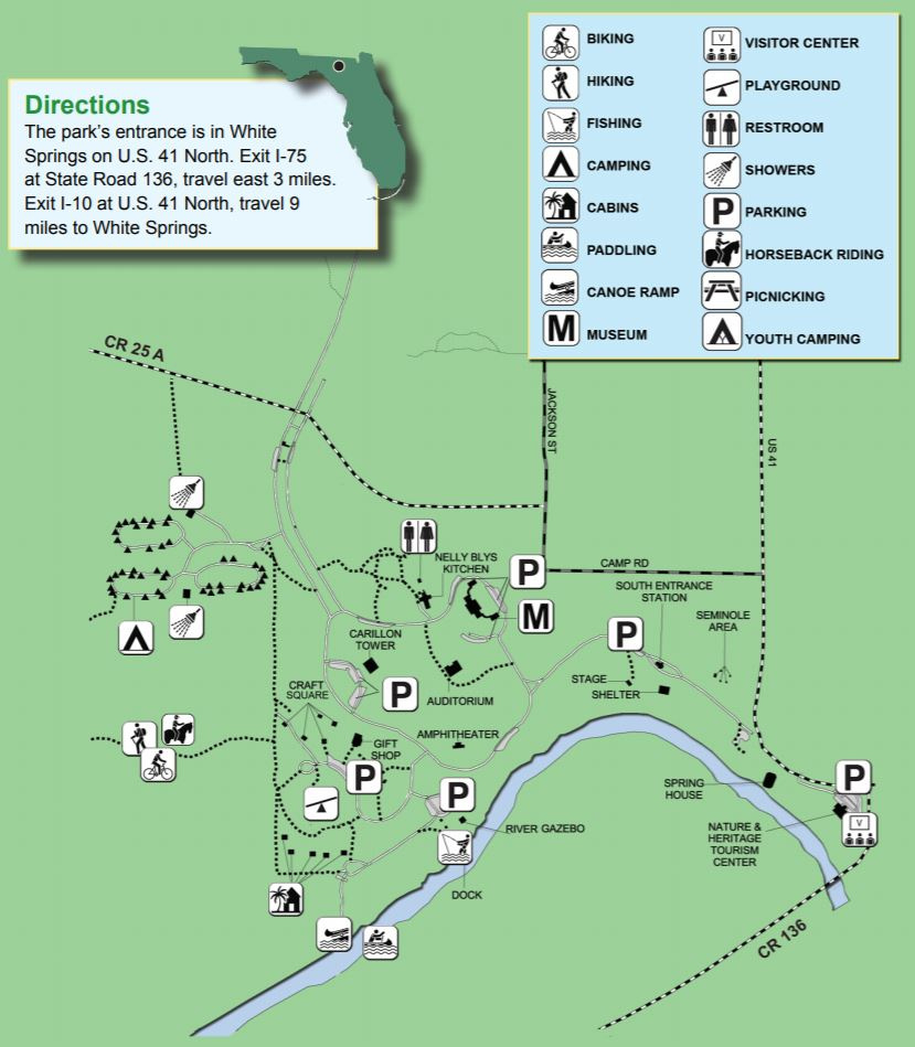 Stephen Foster Folk Culture Center State Park - Florida Rv Trade with regard to Map Of Florida State Parks With Rv Camping