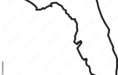 Stock-Foto „Florida Map Contour In Png. Florida State Map In Line regarding State Of Florida Map Outline