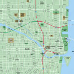 Stock Illustration „Central Miami, Florida Downtown Street Map Pertaining To Street Map Of Miami Florida
