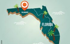 Stock-Vektorgrafik „Florida Map With Capital City“ | Adobe Stock intended for Capital of Florida on a Map
