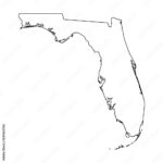 Stock Vektorgrafik „Florida, State Of Usa   Solid Black Outline Within State Of Florida Map Outline