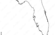 Stock-Vektorgrafik „Florida, State Of Usa - Solid Black Outline within State Of Florida Map Outline