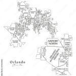 Stock Vektorgrafik „Modern City Map   Orlando Florida City Of The Throughout Map Of Orlando Florida Neighborhoods