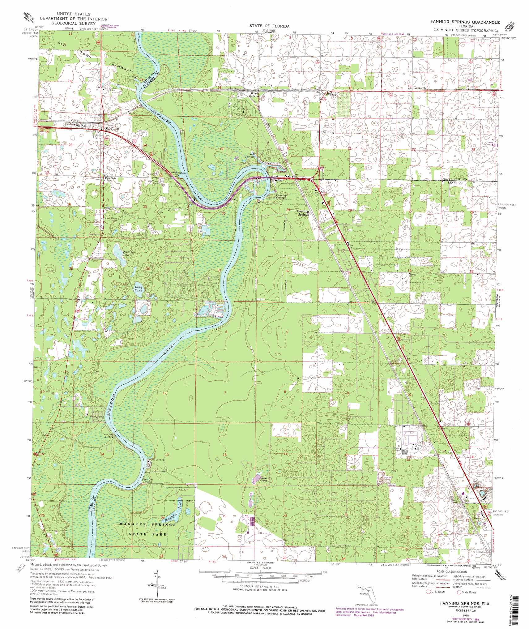 Suwannee River Topographic Map 1:24,000 Scale, Florida throughout Map of Suwannee County Florida